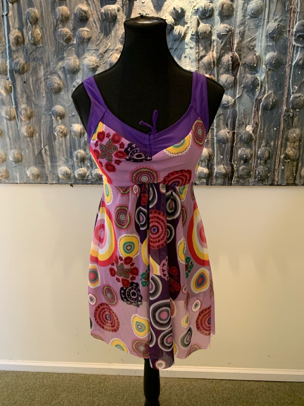 ⭐️ Swim Top S/M dress sheer bottom Empire-Waist bra top